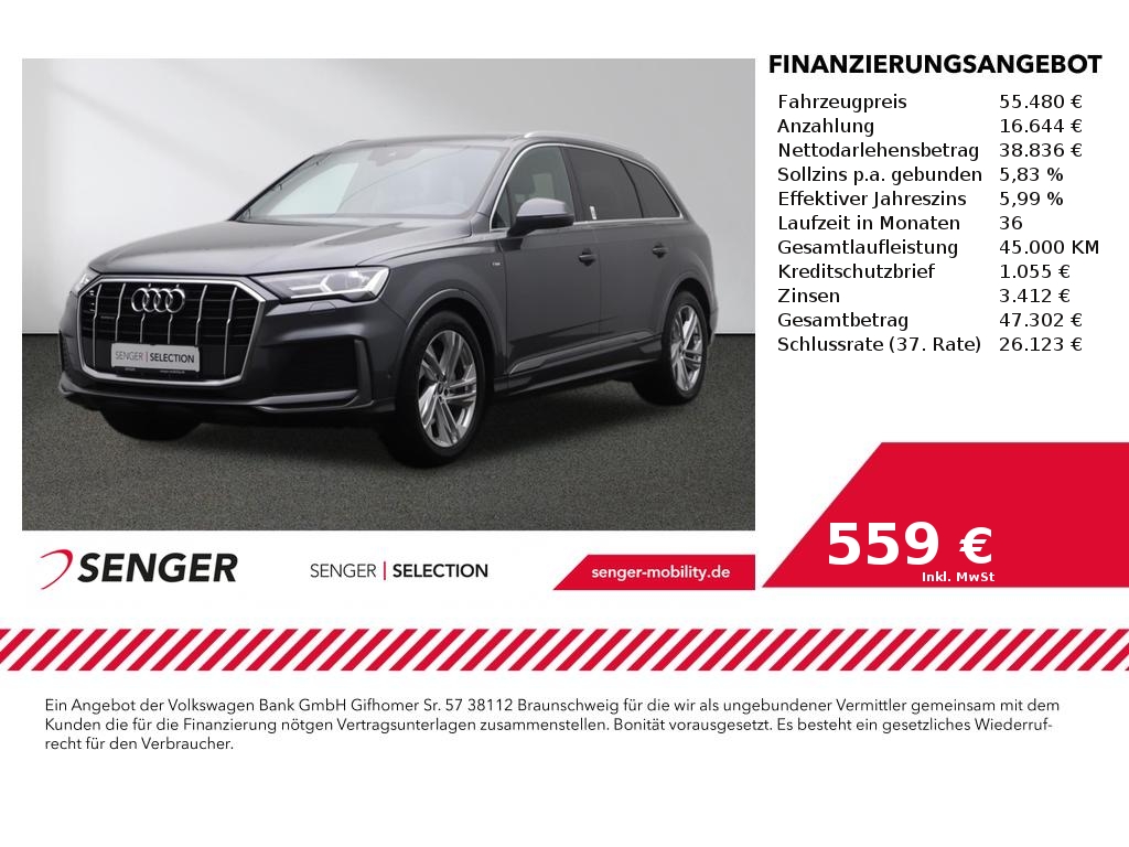 Audi Q7 45 TDI quattro LED 7-Sitzer AHK S line Navi 