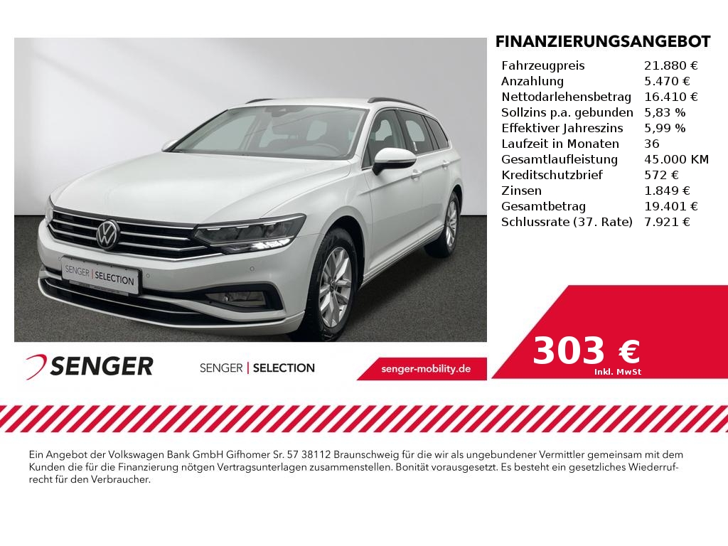 VW Passat Variant 2.0 TDI Business LED App Connect 