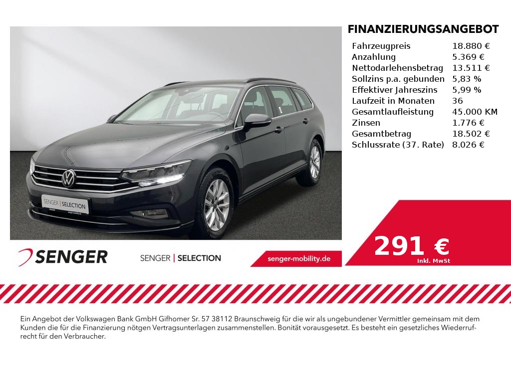 VW Passat Variant Business 2.0 TDI Navi CarPlay LED 