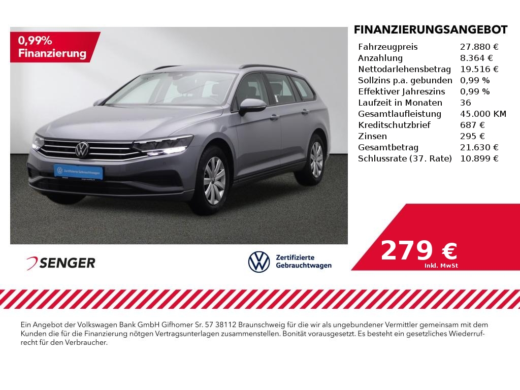 VW Passat Variant 1.5 TSI Navi CarPlay LED Sitzhzg. 