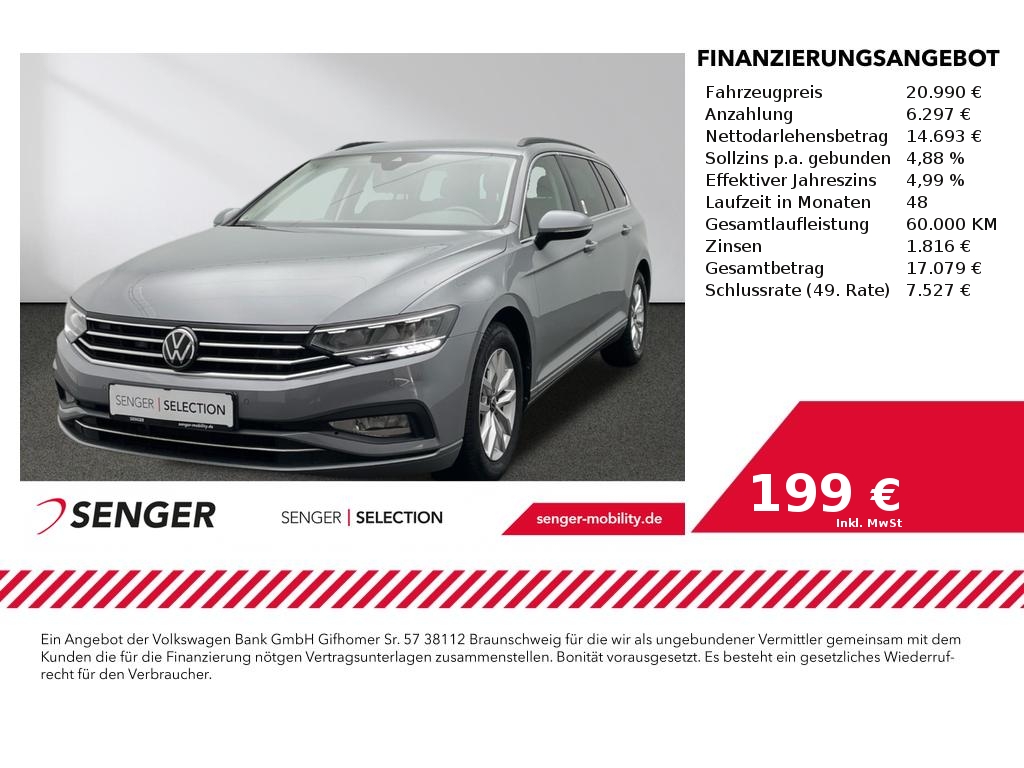 VW Passat Variant Business 2.0 TDI Navi CarPlay LED 