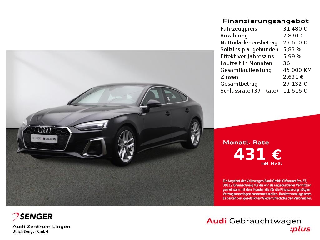 Audi A5 Sportback S line 40 TDI S tronic MMI LED AHK 