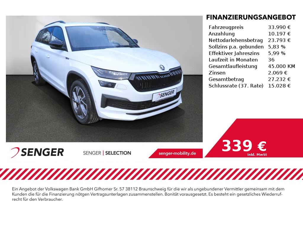 Skoda Kodiaq 2.0 TDI Sportline 4x4 Navi AHK MATRIX DCC 