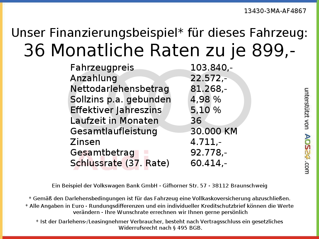 Audi Q6 e-tron SUV quattro 285 kW 360° Kamera B&O 