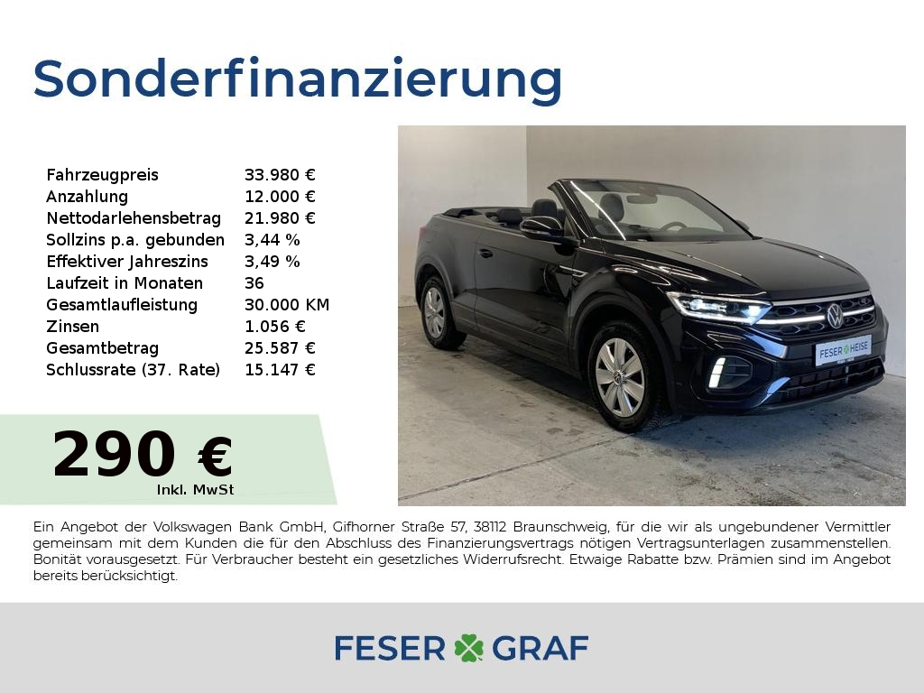 VW T-Roc Cabriolet R-Line 1.5 TSI IQ.Light/DSG/SHZ/Navi/Kam 