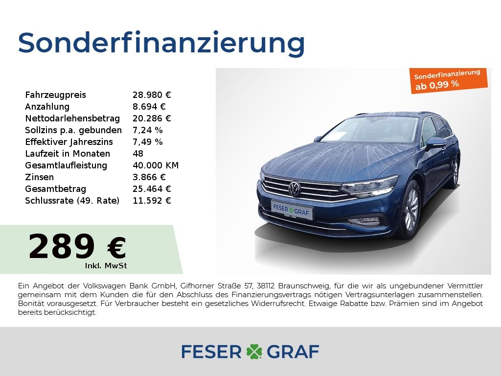 VW Passat Variant Business 1.5TSI DSG Navi ACC SHZ 