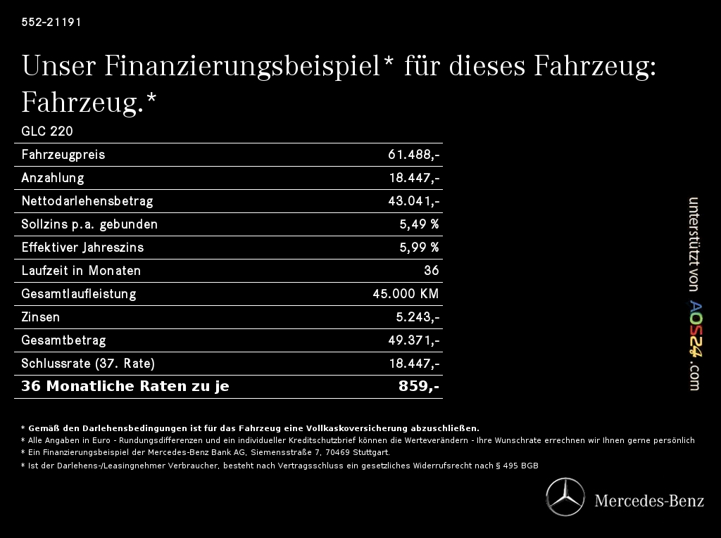 Mercedes-Benz GLC 220 d 4M+AMG+NIGHT+DISTRONIC+MEMORY+KAMERA++ 