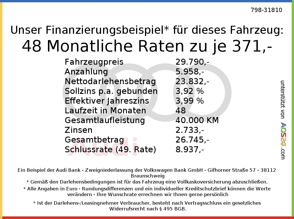 Audi A3 Sportback Advanced 35 TFSI S tronic APPs 17` 